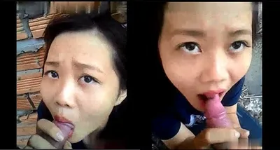 Em người yêu bú cặc ở vườn sau nhà